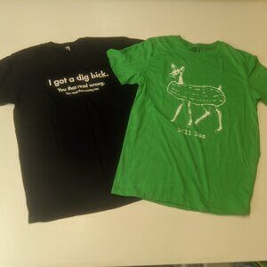 Two Size Large Adult Content Short Sleeved Tees